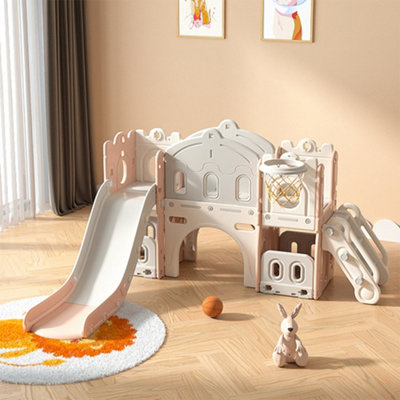 3 in 1 Pink Slide Set Play Set with Storage Place&Basket Hoop W 1900 x ...