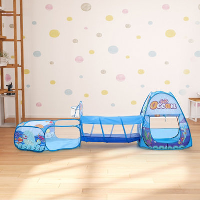 3 in 1 Pop Up Kids Play Tent Set Indoor Outdoor Portable Playhouse with Play Tunnel Ball Pit
