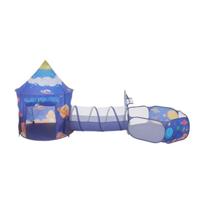 in Pop Up Kids Play Tent with Tunnel and Ball Pit Set,Portable
