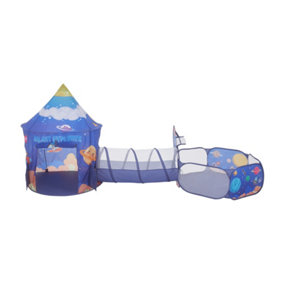 3 in 1 Pop Up Kids Play Tent with Tunnel and Ball Pit Set,Portable Playhouse