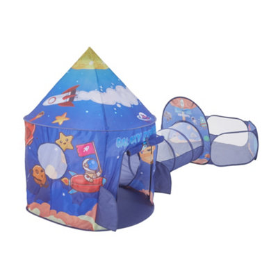 3 in 1 Pop Up Kids Play Tent with Tunnel and Ball Pit Set Portable Playhouse