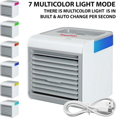 3 in 1 Portable Cool Unit Evaporative Air Cooler Chiller Conditioner Humidifier Purifier - With Soothing Mood Light - 5
