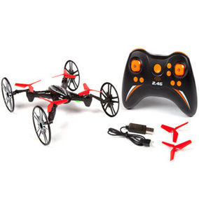 3 In 1 Rc Drone Quadcopter 4 Channel Stunt 2.4Ghz Spy 6 Axis Flying Wheels Wall