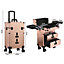 3 in 1 Rose Gold Large Cosmetic Trolley Makeup Case on Wheels