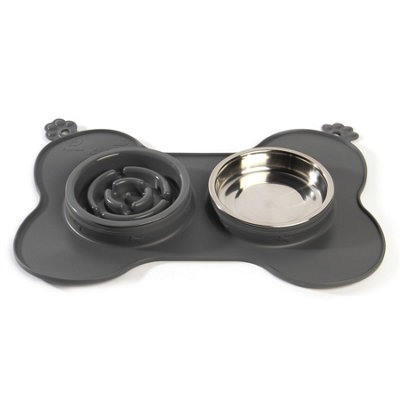 3 in 1 Slow Eating Animal Bowls with Non Slip Mat