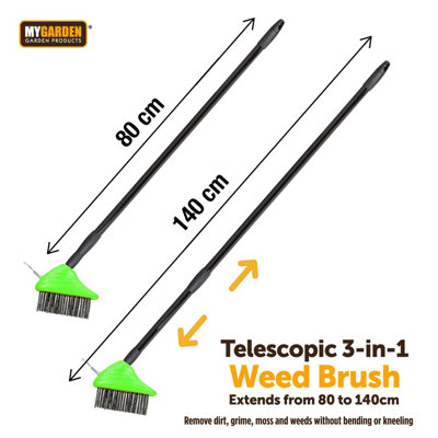 3 in 1 Telescopic Weed Remover Brush at B&Q