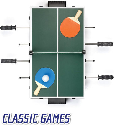 3 in 1 Top Table Football Pool Ping Pong Multi Game Set