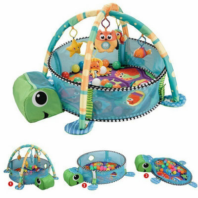 3 in 1 Turtle Activity Baby Infant Gym Play Floor Mat Ball Pit Toys