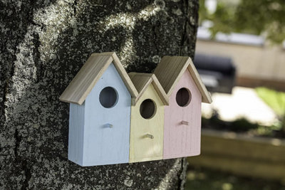 3 In 1 Wooden Wild Garden Bird Houses Nesting Box Predator Proof Small Birds - 6