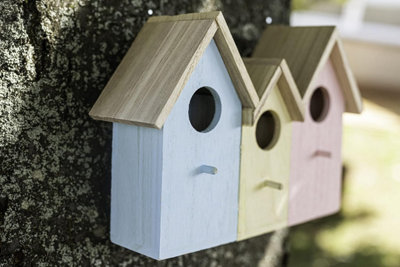 3 In 1 Wooden Wild Garden Bird Houses Nesting Box Predator Proof Small Birds - 7