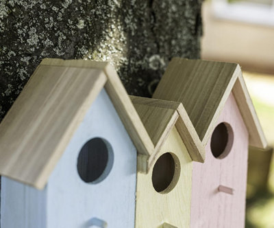 3 In 1 Wooden Wild Garden Bird Houses Nesting Box Predator Proof Small Birds - 8