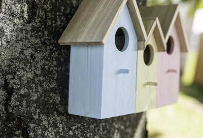 3 In 1 Wooden Wild Garden Bird Houses Nesting Box Predator Proof Small Birds - 9