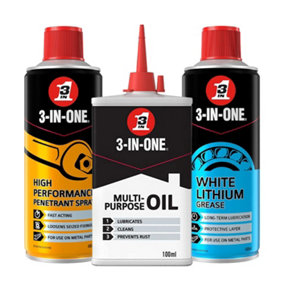 3-IN-ONE Garden Bundle Drip Oil, Penetrant Spray & Lithium Grease Spray, 2 Pack