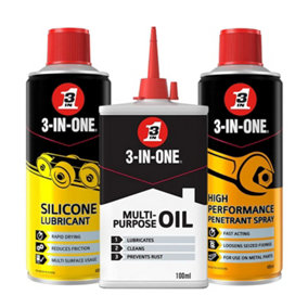 3-IN-ONE Home Bundle Drip Oil, Penetrant Spray & Silicone Lubricant Spray, 2 Pack