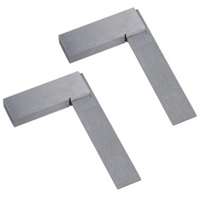 3 Inch (75mm) Engineers Set Square Right Angle Straight Edge Stainless Steel 2pc