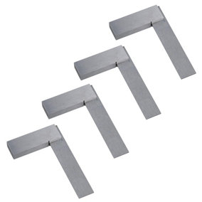 3 Inch (75mm) Engineers Set Square Right Angle Straight Edge Stainless Steel 4pc