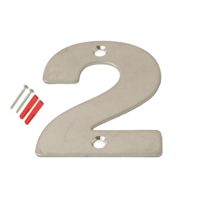 3 inch Brushed Stainless Steel House Number Silver Door Mount Signage ...