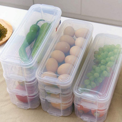 3-Layer Stackable Fridge and Freezer Storage Box with Lids, Slimline ...