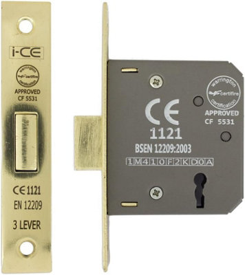 3 Lever Dead Lock Fire Rated BS Standard CE Fire Rated 63 mm