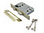 3 Lever Mortice Brass Sash Lock Key 2.5" 64mm Bolt Through Reversable Bathroom Handle Locks