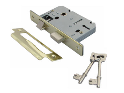 3 Lever Mortice Brass Sash Lock Key 2.5