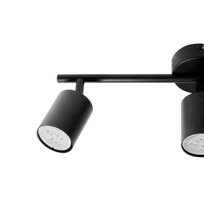 3-Light Black Metal Ceiling Spotlight with Adjustable Shades