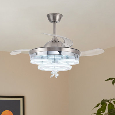 3 Light Changing Acrylic Ceiling Fan for Bedroom Living Room | DIY at B&Q