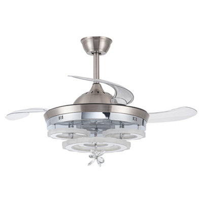 3 Light Changing Acrylic Ceiling Fan for Bedroom Living Room