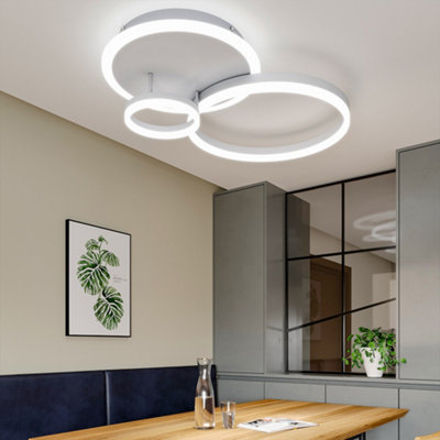 3 Lights Circle Contemporary LED Flush Mount Ceiling Light Fixture