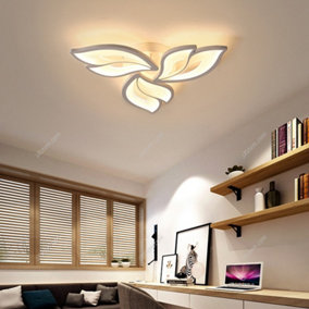 3 Lights Petal Shaped LED Energy Efficient Semi Flush Ceiling Light Dimmable with Remote Control