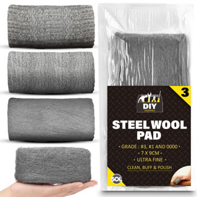 3 Meters Steel Wire Wool Grade 0000,1,3, 3 x 1 Meter Steel Wool Mice Wire Wool Mice for Cleaning & Closing Small Holes, Fine Wire