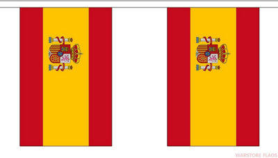 3 Metres 10 (9" x 6") Flag Spain Spanish State Crest 100% Polyester Material Bunting Ideal Party Decoration