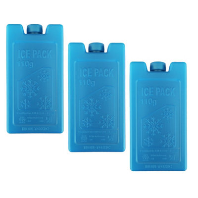 3 Mini Ice Blocks Small Reusable Freezer Blocks 110ml Picnic Cooler