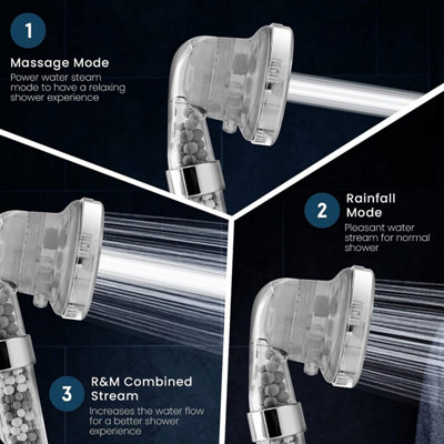 3 Mode High Pressure Shower Head