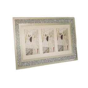 3 Multi Aperture Picture Photo Frame Horizontally Crushed Jewel