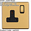 3 PACK 1 Gang DP 13A Switched UK Plug Socket SCREWLESS SATIN BRASS Wall Power