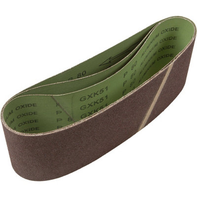 3 PACK 100mm x 610mm Sanding Belts 80 Grit Premium Cloth Backed Grind Loop DIY at B&Q