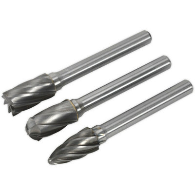 3 PACK - 10mm Tungsten Carbide Rotary Burr Bits Set - VARIOUS RIPPER / COARSE