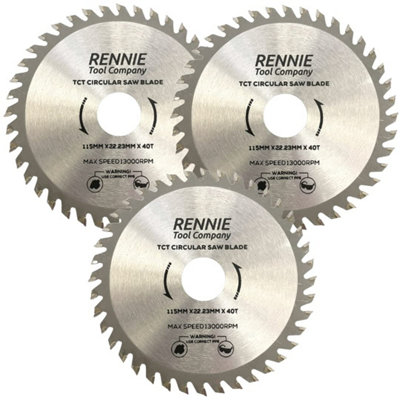 3 Pack -  115mm x 40T TCT Circular Wood Saw Blades Fits Bosch, , Dewalt, Festool, Makita, Worx, Balck & Decker etc