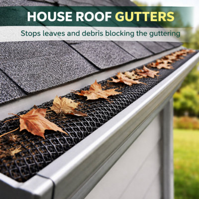 3 Pack 16cm x 5m Mesh Gutter Guard for Standard UK Guttering Helps ...