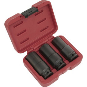 3 PACK - 17mm 19mm 21mm Counter Weighted Impact Socket Set - 1/2" Square Drive