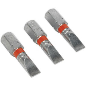 3 PACK 25mm Slotted 5mm Colour-Coded Power Tool Bits - S2 Steel Dill Bit