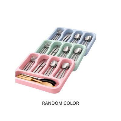 3 pack 5 Compartment Cutlery Tray Drawer Organiser Random Colour ...