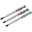 3 PACK 75mm Slotted 4mm Colour-Coded Power Tool Bits - S2 Steel Dill Bit