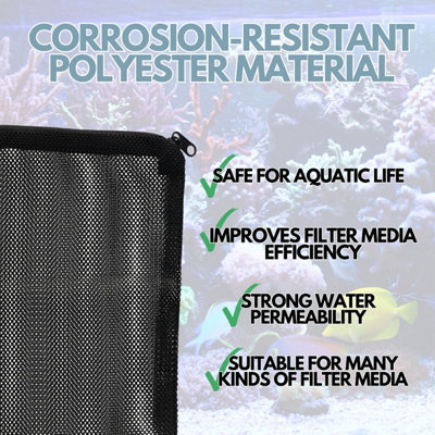 3-pack Aquarium Filter Media Zip Mesh Bag (extra-large)