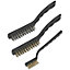 3 PACK Auto Engineers Wire Brush Set -2x Brass Brushes - 1x Steel Brush