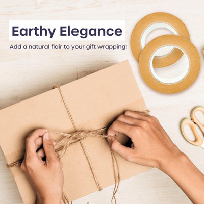 3-Pack Brown Kraft Paper Tape - Eco-Friendly Heavy Duty Parcel Tape for Packaging, Moving, Framing & Crafting (48mm x 50m)