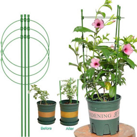 3 Pack Conical Garden Plant Support Ring for 45cm Pots Support Flowers Stalk