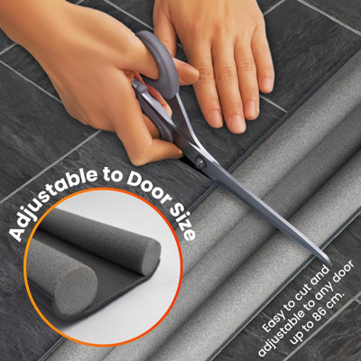 3 Pack Double Sided Draft Excluder for Doors - Foam Seal Door Draft Stopper Reduces Bills, Noise, Light & Pest (Grey)