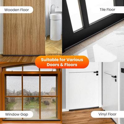 3 Pack Double Sided Draft Excluder for Doors - Foam Seal Door Draft Stopper Reduces Bills, Noise, Light & Pest (Grey)